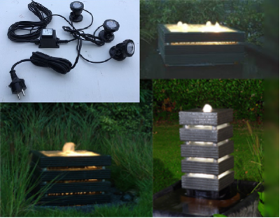 Beleuchtungsset für die Wasserelemente (30x30 cm; 50x50 cm; 70x70 cm)